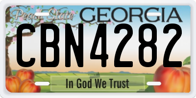 GA license plate CBN4282