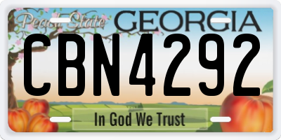 GA license plate CBN4292