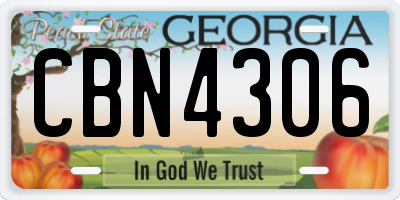 GA license plate CBN4306