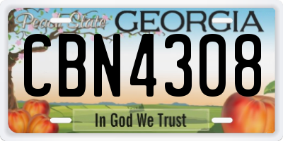GA license plate CBN4308