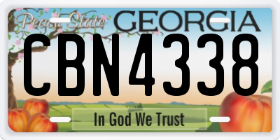 GA license plate CBN4338