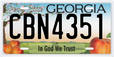 GA license plate CBN4351