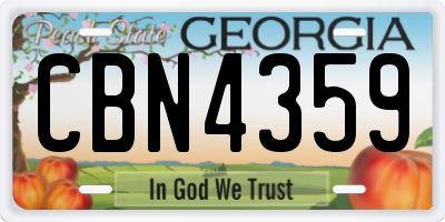 GA license plate CBN4359