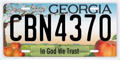 GA license plate CBN4370