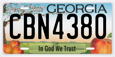 GA license plate CBN4380