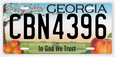 GA license plate CBN4396