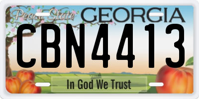 GA license plate CBN4413