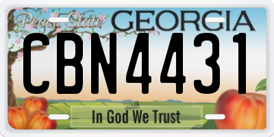 GA license plate CBN4431