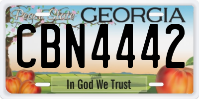 GA license plate CBN4442