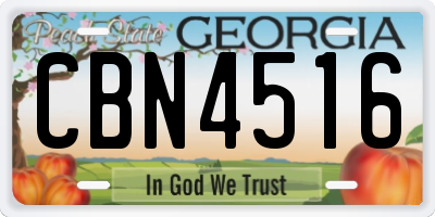GA license plate CBN4516