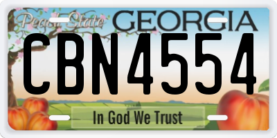 GA license plate CBN4554