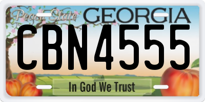 GA license plate CBN4555