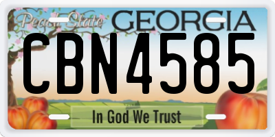GA license plate CBN4585