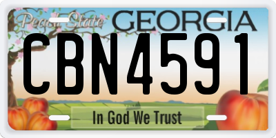 GA license plate CBN4591