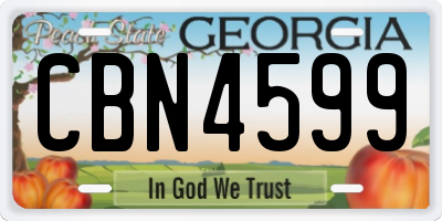 GA license plate CBN4599
