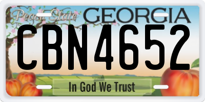 GA license plate CBN4652