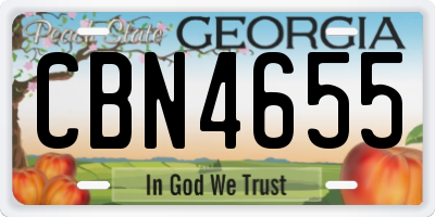GA license plate CBN4655