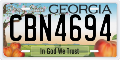 GA license plate CBN4694