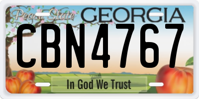 GA license plate CBN4767