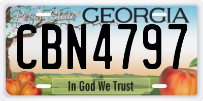GA license plate CBN4797