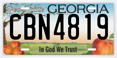 GA license plate CBN4819