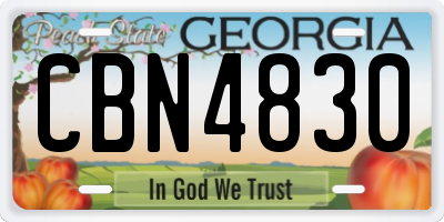GA license plate CBN4830