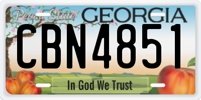 GA license plate CBN4851