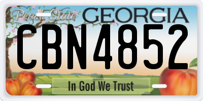 GA license plate CBN4852