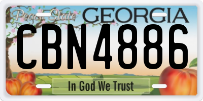 GA license plate CBN4886