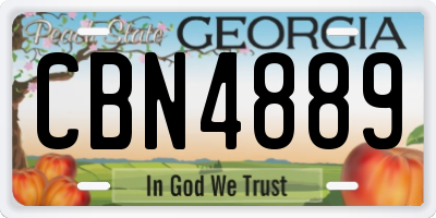 GA license plate CBN4889