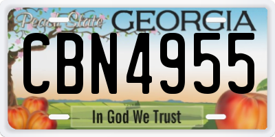 GA license plate CBN4955