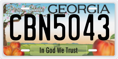 GA license plate CBN5043
