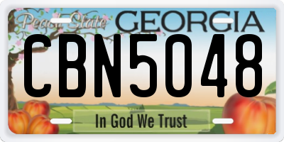 GA license plate CBN5048