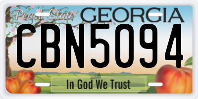 GA license plate CBN5094