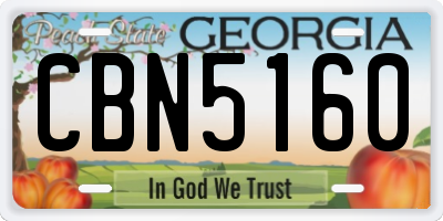 GA license plate CBN5160