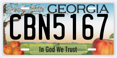 GA license plate CBN5167