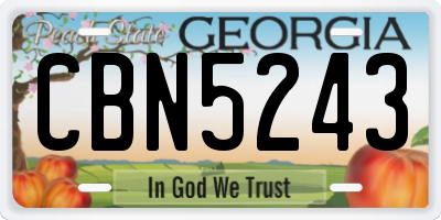 GA license plate CBN5243