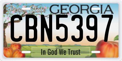 GA license plate CBN5397
