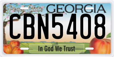 GA license plate CBN5408