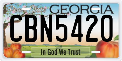 GA license plate CBN5420