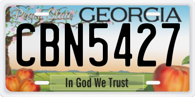 GA license plate CBN5427