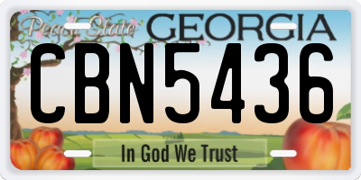 GA license plate CBN5436