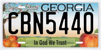 GA license plate CBN5440