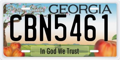 GA license plate CBN5461
