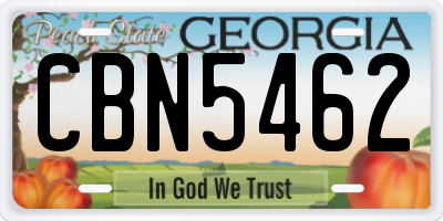 GA license plate CBN5462