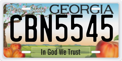 GA license plate CBN5545
