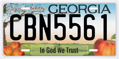 GA license plate CBN5561