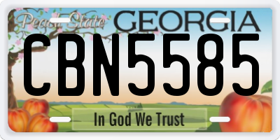 GA license plate CBN5585