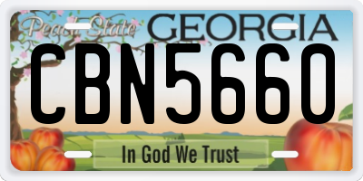 GA license plate CBN5660