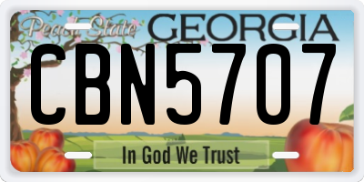 GA license plate CBN5707